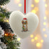 Sprocker in Santa Hat Christmas Heart Bauble